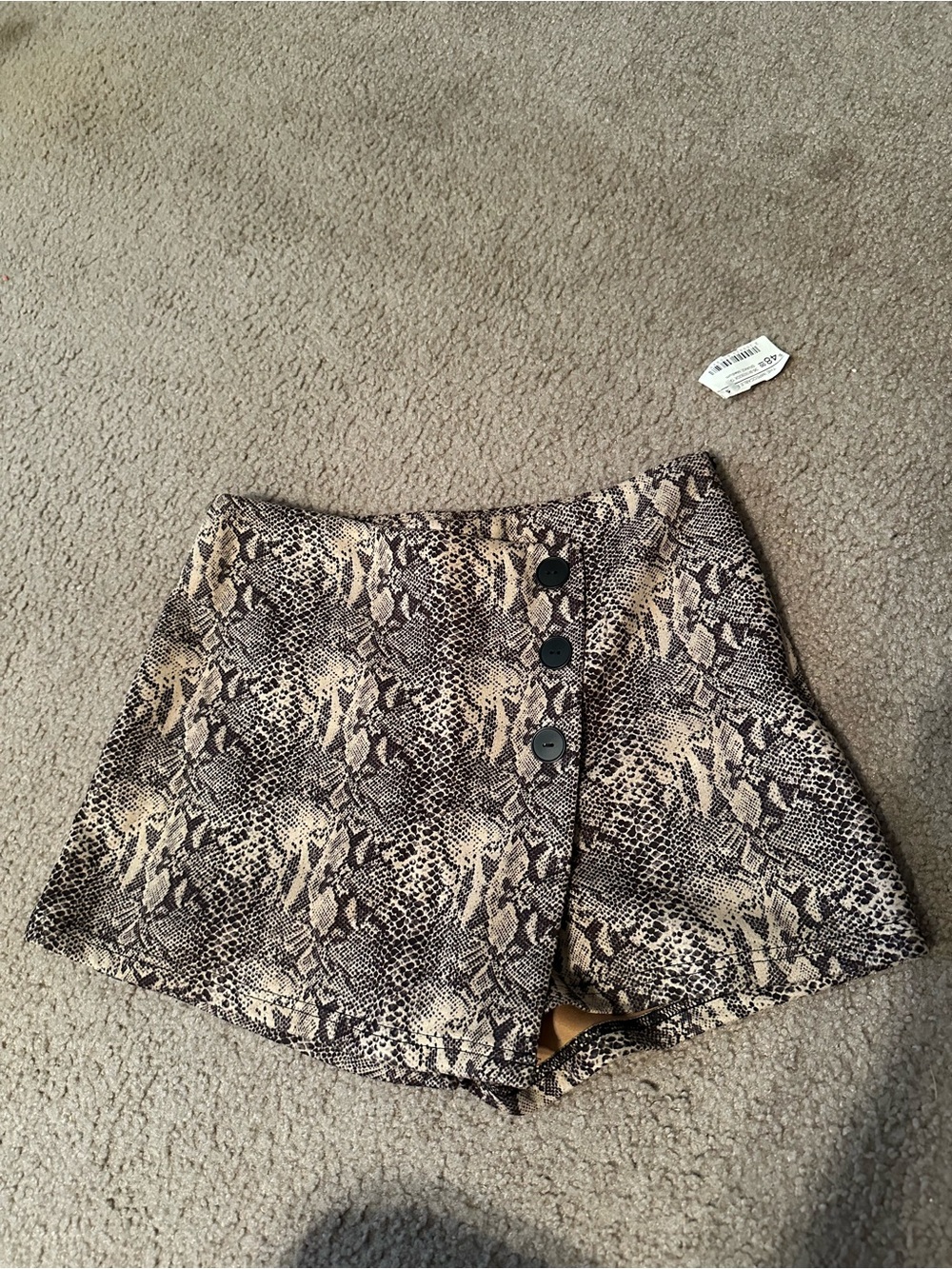 Snake Print High-Waist Women's Skort